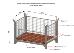 Paleta prepravn s pletivom 108 x 68