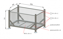 Paleta prepravn s pletivom 105 x 65